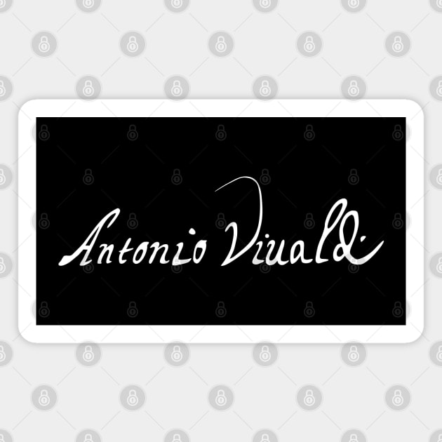Signature of Antonio Vivaldi, Baroque Composer Magnet by TuncGK